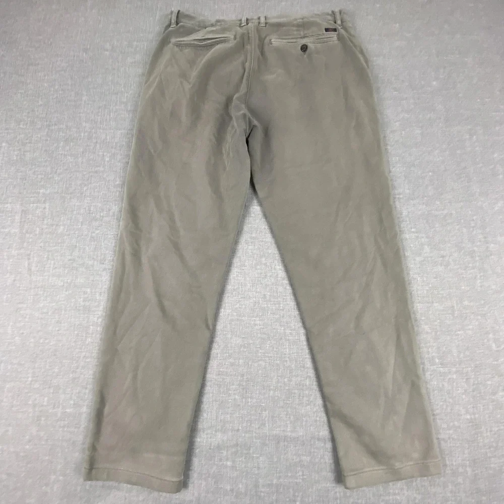 Faherty Pants Mens 36x28 Gray Chino Slim Stretch Tapered Cotton Blend Casual